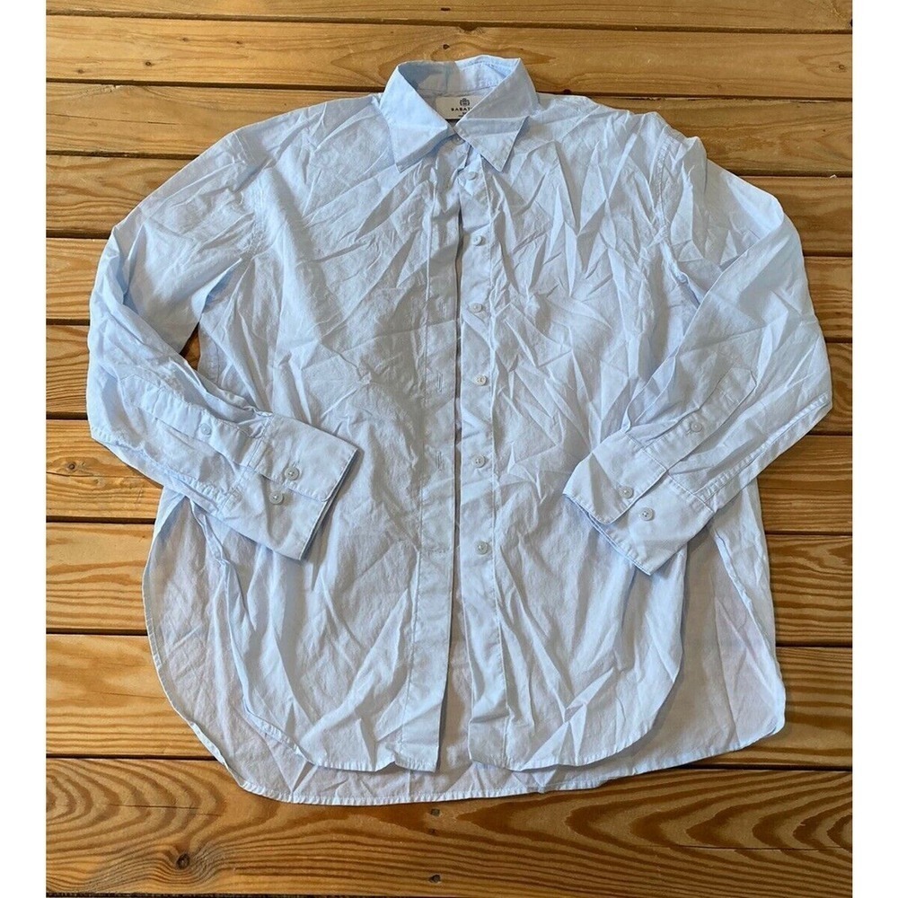 Babaton Long Sleeve Button Up Shirt Size 2XS Men’s Blue